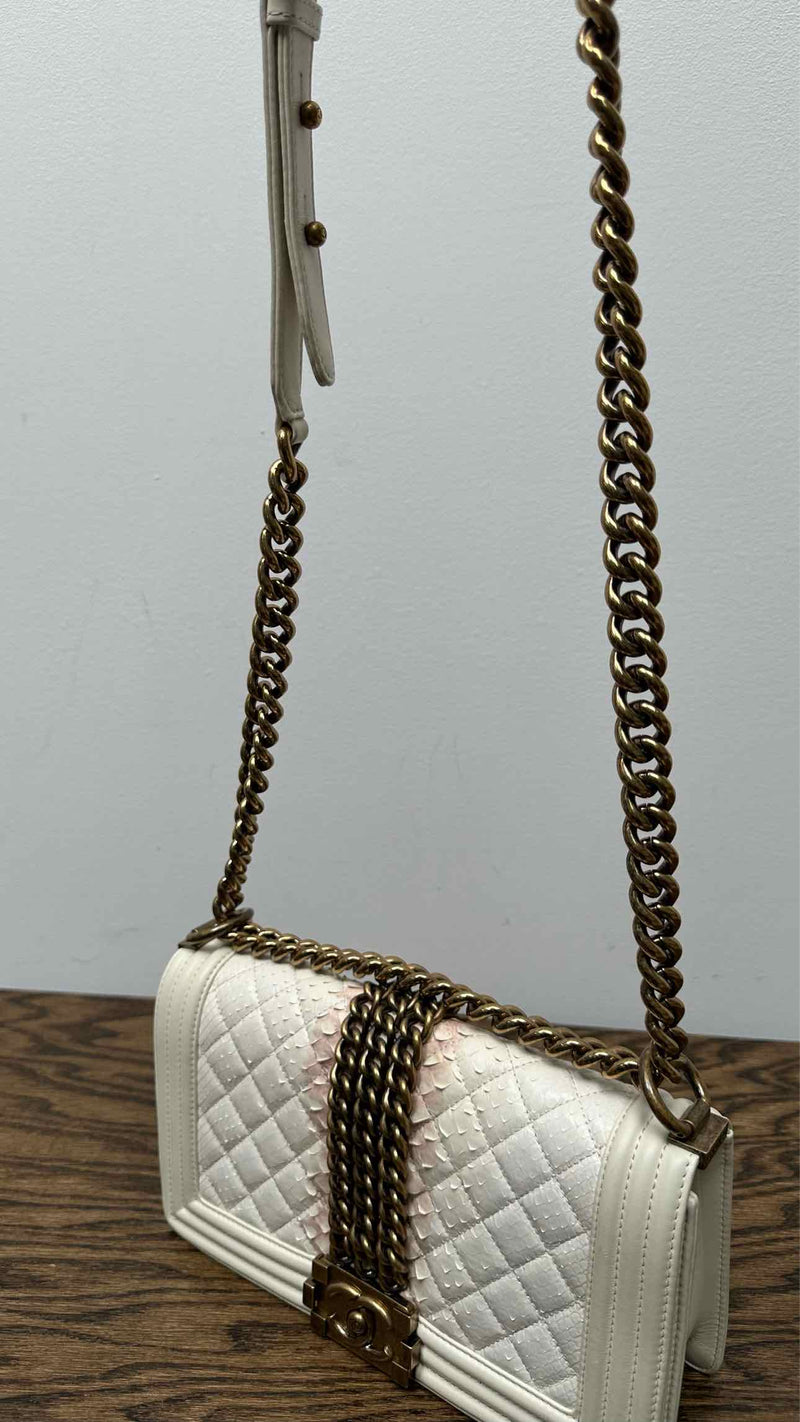 Chanel Python Rock Chain Small Boy Bag