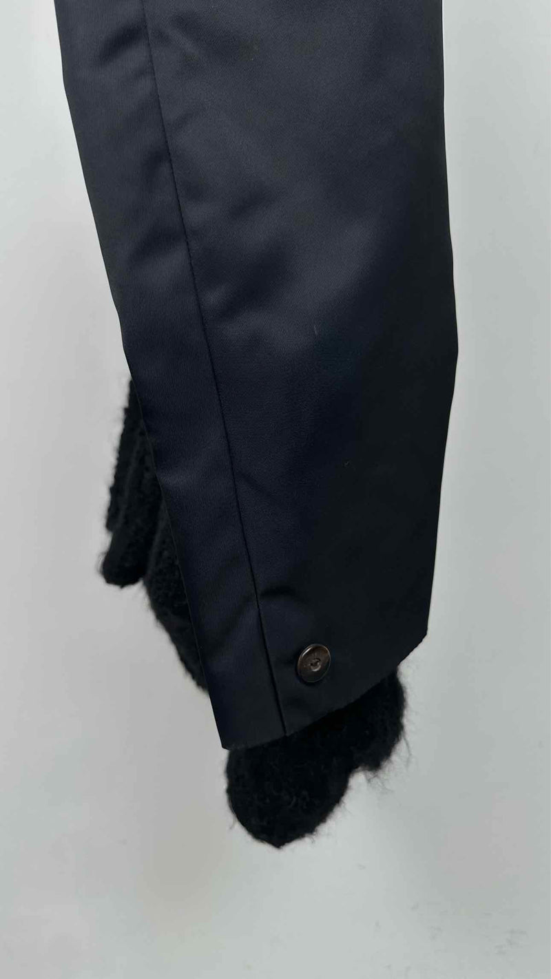 Issey Miyake Shawl Tweed-knit Hybrid Oversized Coat