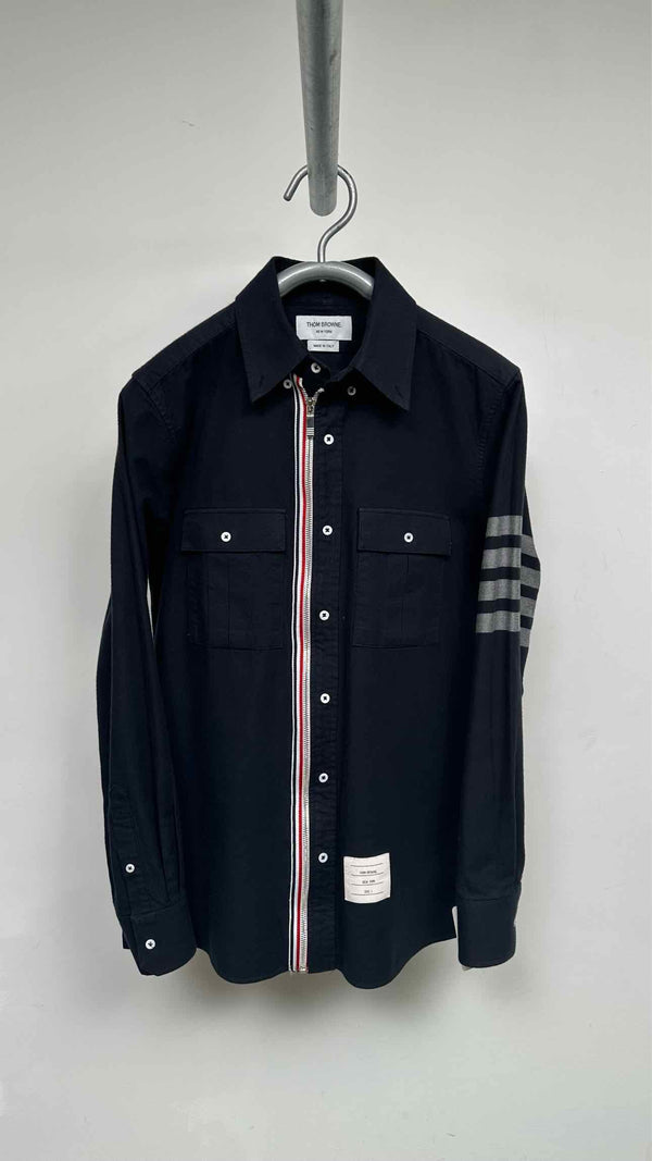Thom Browne 4-bars Zip-up Moleskin Shirt – TOKIO7