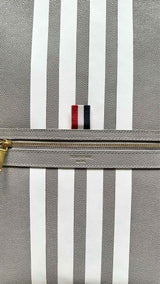 Thom Browne White Contrast Leather Backpack