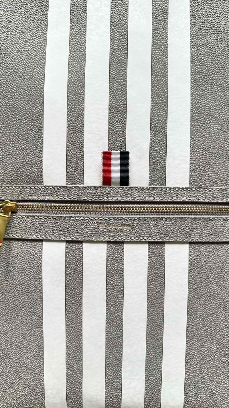 Thom Browne White Contrast Leather Backpack