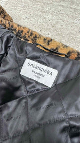 Balenciaga Oversized Leopard Printed Fleece Jacket