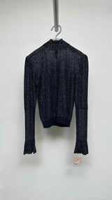 Chloe L/S Mock-neck Sparkle Top
