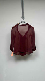 PRADA Sheer Silk Light Pleat Shirt