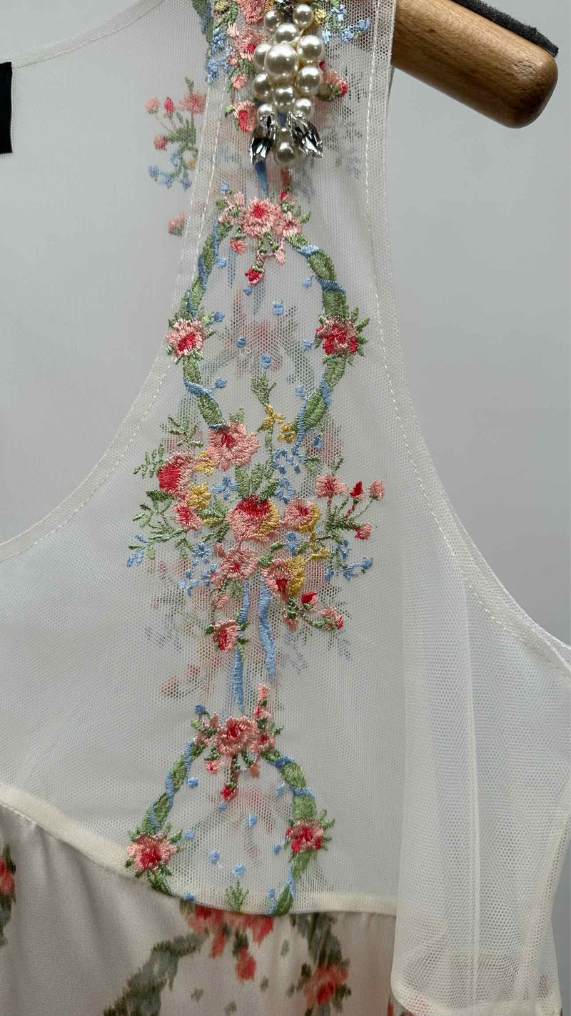 Simone Rocha Embellished Lace-trimmed Satin Mini Dress