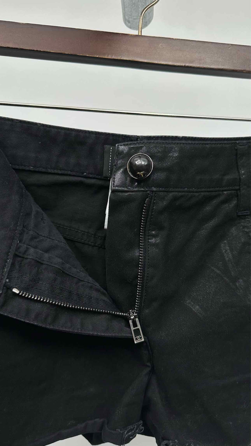 Chanel Waxed Low-end Denim Shorts