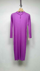 Pleats Please L/S Pleated Maxi Dress