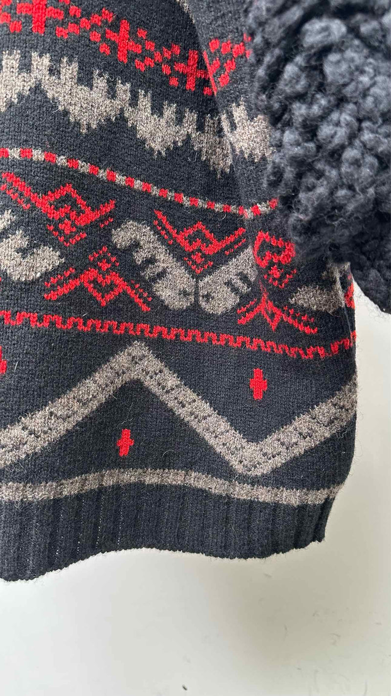 Stella McCartney Fuzzy-sleeve Nordic Knit Jacket