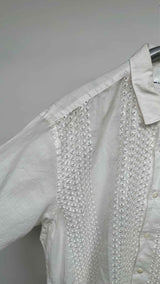 Comme Des Garcons Shirt S/S Eyelet Embroidered Shirt