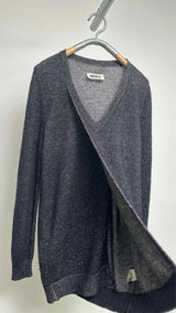 MM6 V-neck Wrap-slit Oversized Sweater