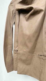 Rick Owens Asymmetrical Knit-hybrid Leather Jacket