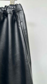Comme Des Garcons Faux Leather Drop-crotch Wide Easy Pants