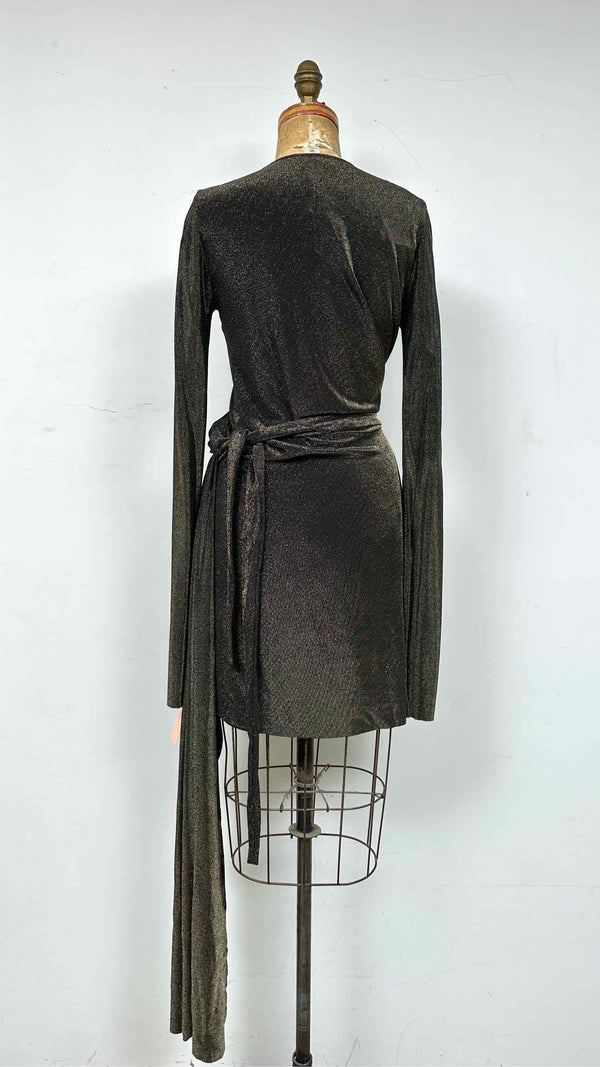 Rick Owens Lilies L/S Glitter Drape Wrap Dress