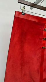 Gucci Buckled Suede-hybrid Skirt