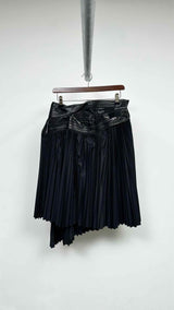 Junya Watanabe Leather-waist Asymmetrical Pleated Skirt