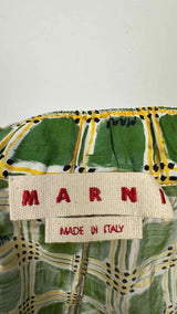 Marni Check Fields Silk Wide Easy Pants