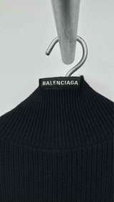 Balenciaga Neck-logo Rib Wide Sweater