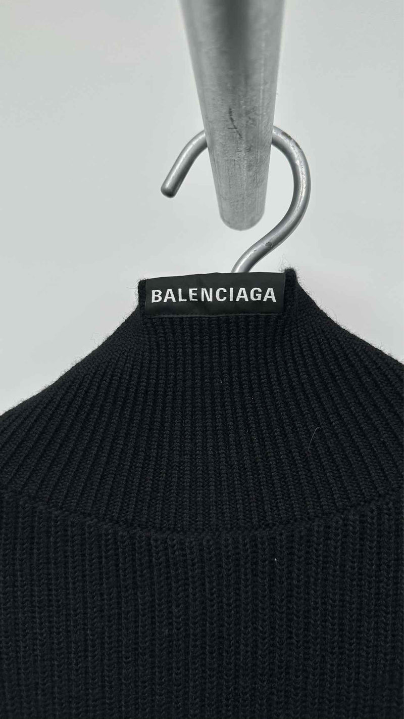 Balenciaga Neck-logo Rib Wide Sweater