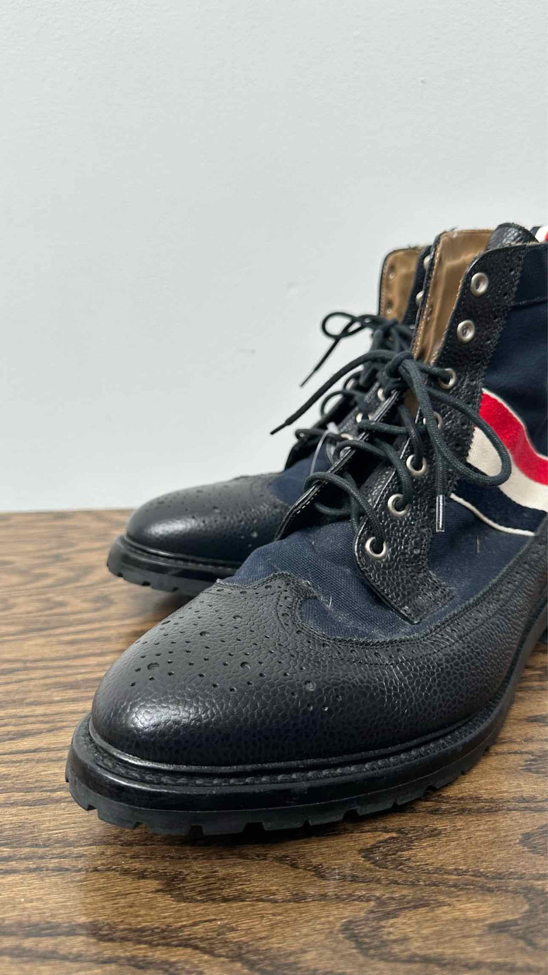 Thom Browne Canvas Hybrid Wingtip Boots