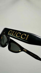 Gucci Metal-rim Cat-eye Mask Sunglasses