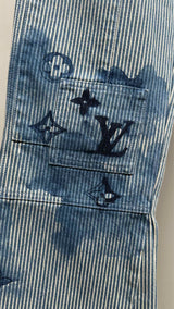 Louis Vuitton Striped Monogram Denim Cargo Pants