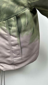 Dries Van Noten Vanilla Brushstroke Print Hooded Balloon Jacket