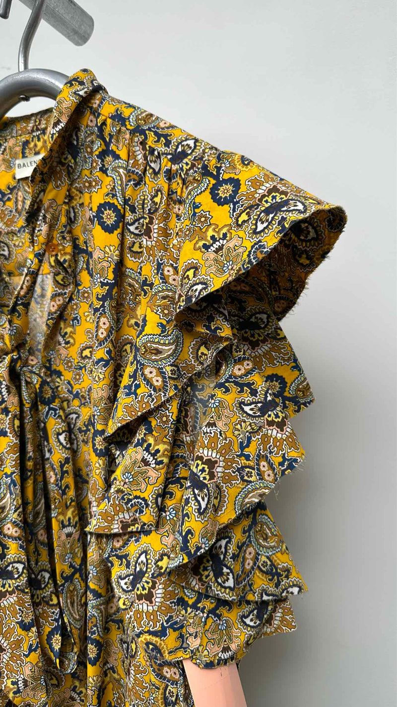 Balenciaga N/S Frill Paisley Blouse