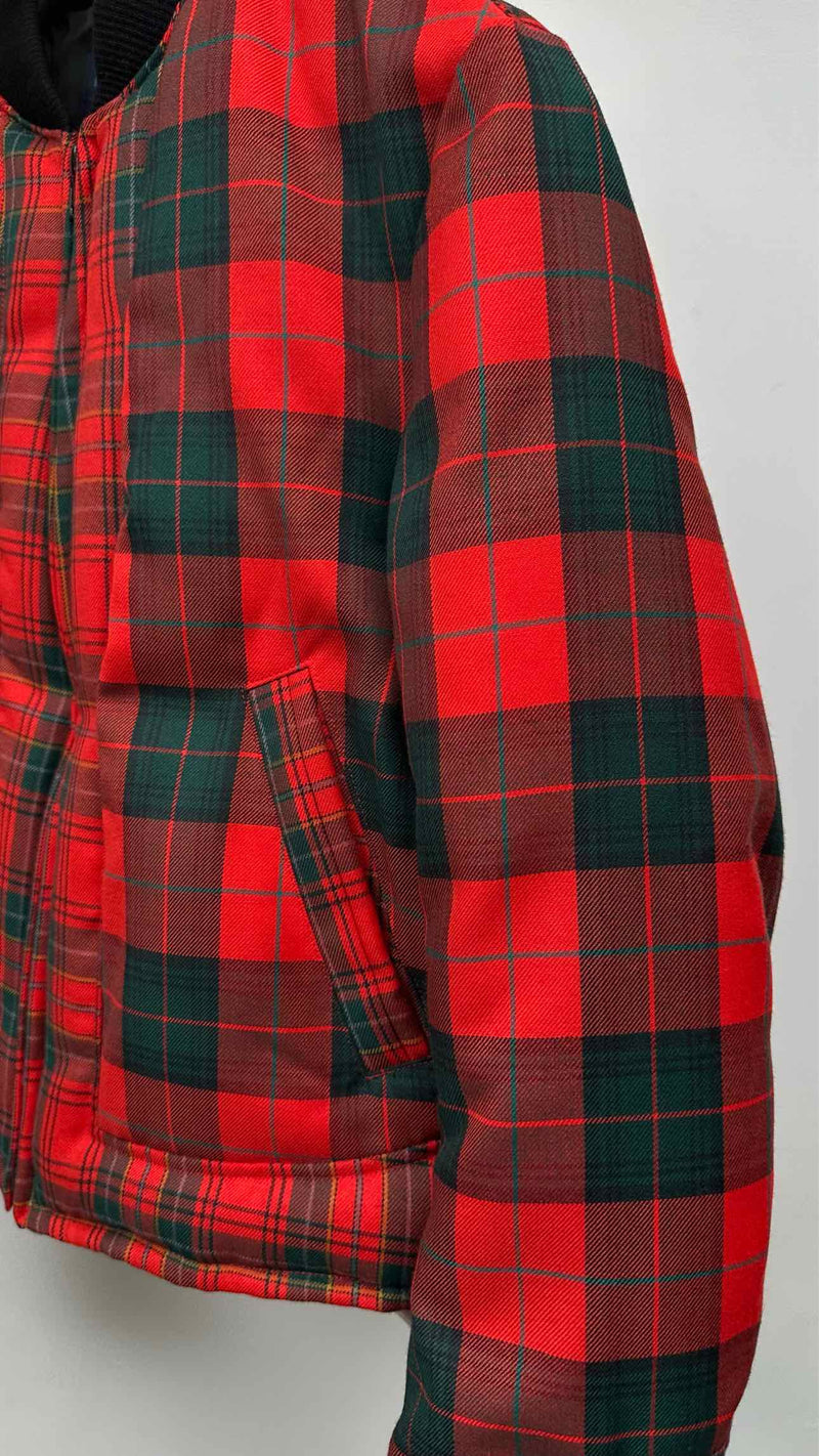 REGULATION Yohji Yamamoto Cropped Plaid Down Jacket