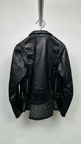 Sacai Zip-detailed Layered Leather Riders Jacket