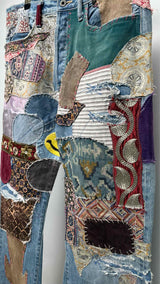 Kapital Flared Distressed Embellished Jeans