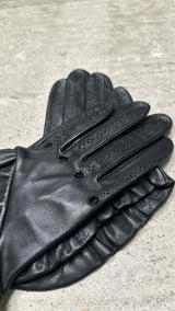 Willy Chavarria Eyelet Cropped Leather Gloves