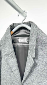 Margiela Razed-shoulder Wool Blazer Jacket