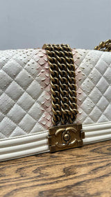 Chanel Python Rock Chain Small Boy Bag