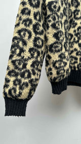 CELINE Inside-out V-neck Leopard Sweater
