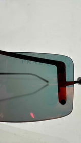 PRADA SPR61V Rimless Rectangular Shield Sunglasses