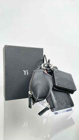 Y's Leather Stripe Pouch