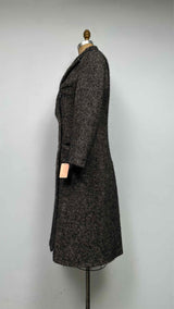 Margiela Double-breast Fuzzy Weave Long Over Coat