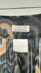 Matsuda Tie-dye Floral Sheer Pleated Wrap Skirt