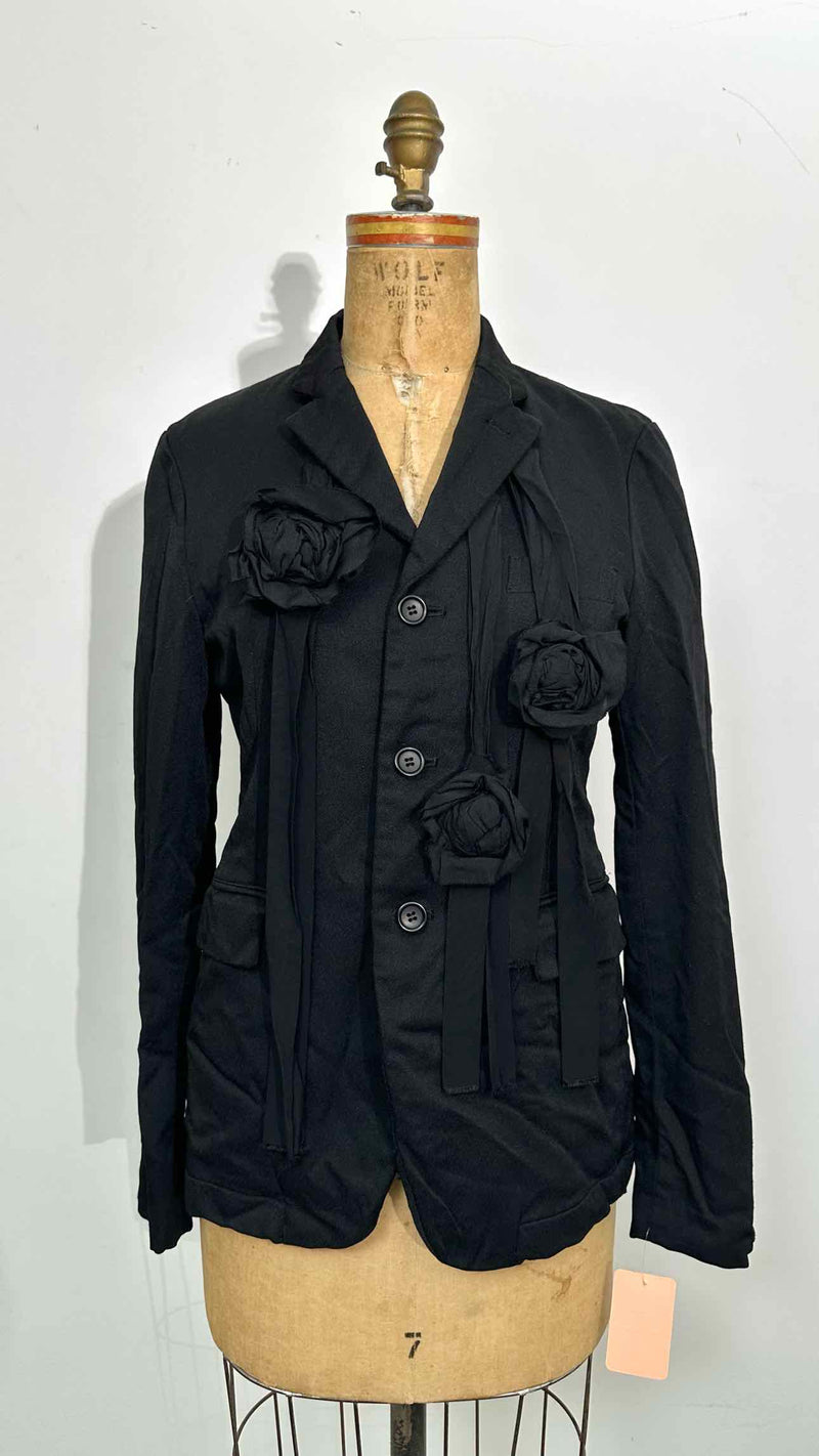 Black Comme Des Garçons Rose Detail Jacket