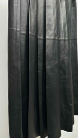 Gabriela Hearst Pleated Leather Long Skirt