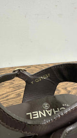 Chanel Chain-detail Ankle-strap Platform Sandals
