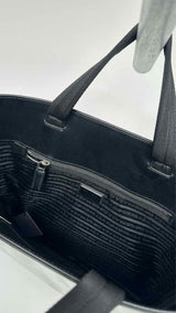 PRADA Metalic Spazzolato Embossed Tote Bag