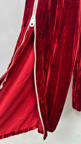 Shinya Kozuka Side-Zip Velvet Stripe Drop-clutch Wide Pants