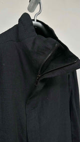 Devoa Zip-up Linen Long Coat