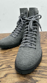 Jimmy Choo Whipstitch-Trim Combat Boots