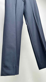 Margiela Center-pleated Raw-cut-waist Pants