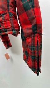 REGULATION Yohji Yamamoto Cropped Plaid Down Jacket