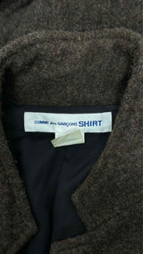 Comme Des Garcons Shirt Color Blocking Boiled Wool Coat