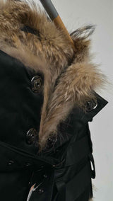 Zucca Multi-Belted Fur-lined Cape