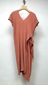 Issey Miyake Pleated V-Neck Wrap Dress